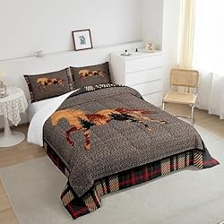 Erosebridal Horse Comforter Set,Rustic Western