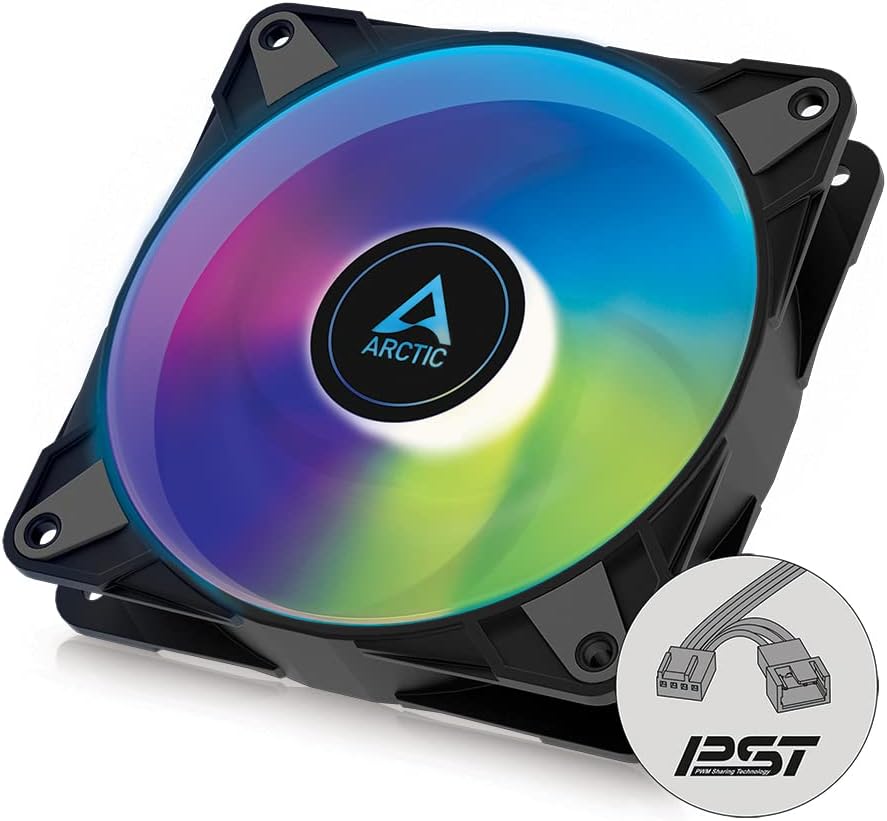 ARCTIC P12 PWM PST A-RGB 120mm Fan Static Pressure 200-2000 RPM 3-pin ARGB