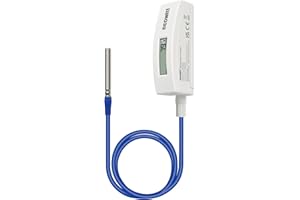 ECOWITT WN34BD Thermometer, with LCD Display and 3.28 ft/1m Silicone Wire Sensor Probe, Suitable for Pool, Pond, Liquid, Air, Soil Temperature, Support Ecowitt Cloud System, 915 MHz