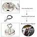 EVISWIY Strong Fishing Magnets Neodymium Rare Earth 180 LBS for Treasure Hunting Retrieving Salvage with 2 PCS Cup Hooks Dia. 48MM 1.89
