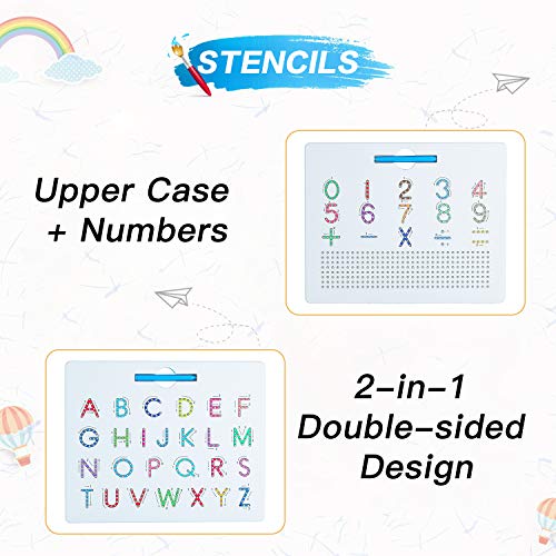 BMAG Alphabet Letter Tracing Board, ABC and Numbers Double