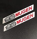2Pcs 3D Mugen Car Trunk Spoiler Lip Emblem Badge Sticker Decal Black/Red
