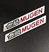 2Pcs 3D Mugen Car Trunk Spoiler Lip Emblem Badge Sticker Decal Black/Red