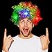 Fun Central AD152, 1 Pc Rainbow Colored LED Light Up Wig, Afro Wig, Afro Curly Hair, Cosplay Wig, Rainbow Wigs for Kids