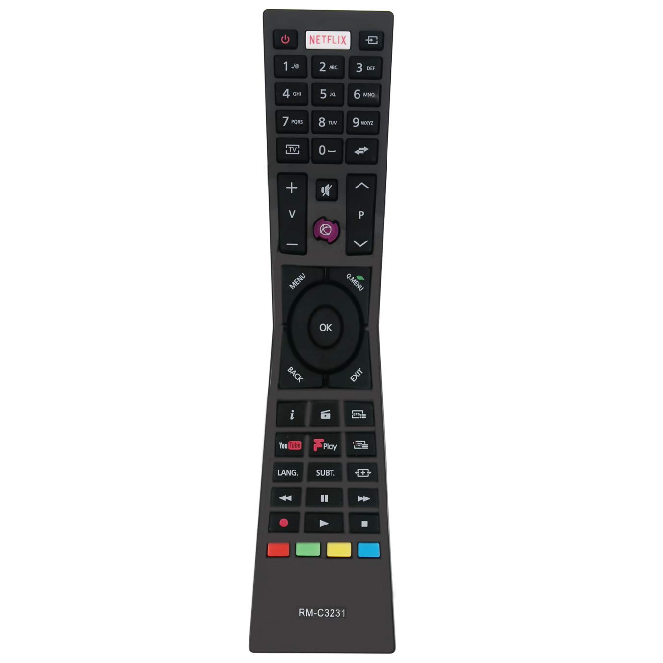 VINABTY RM-C3231 Sub Remote RM-C3232 Replacement Remote Control Fit for JVC Smart TV LT24C656 LT24C660 LT-24C660 LT24C660(C) LT-24C660(C) LT32C660 LT-32C660 LT32C661 LT-32C661 LT32C661(A) LT-32C661(A)
