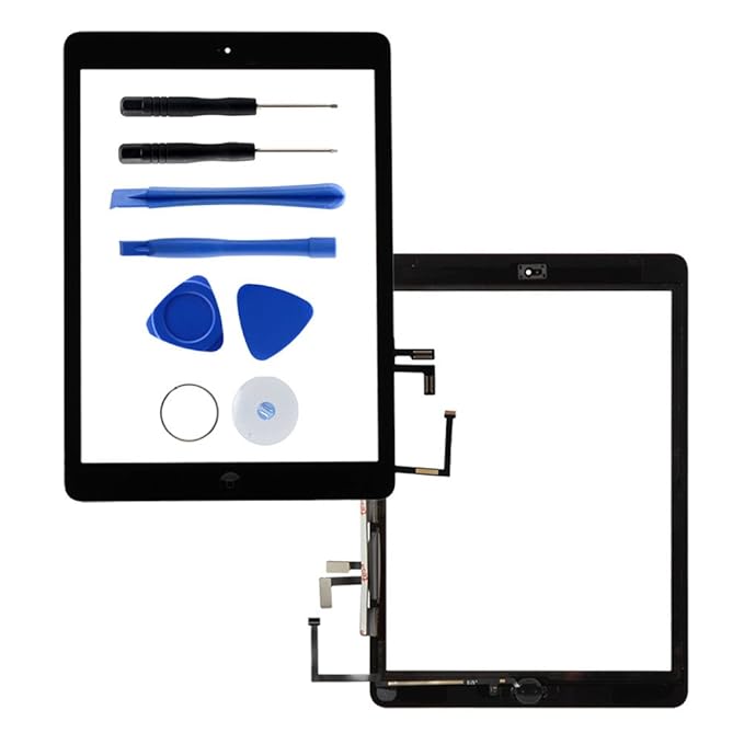 Dazone iPad 5 Display Touchscreen iPad air Digitizer Panel Glas Ersatzteile Vorderer mit Werkzeug und Homebutton für iPad air