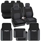 Charcoal Polyester Cloth Seat Covers for Car SUV & Charcoal Tribal Carpet Mats