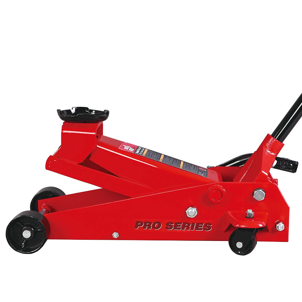 BIG RED TAM83012 Torin Pro Series Hydraulic Floor Jack with Single Quick Lift Piston Pump and Foot Pedal, 3.5 Ton (7,000 lb) Capacity, Red