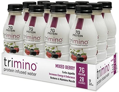 trimino protein infused water, Mixed Berry, 16 Ounce (Pack of 12)