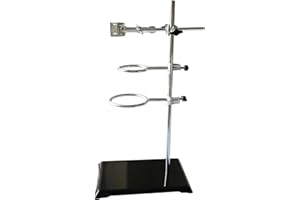 Laboratory Stand Clamp, Rod 16" Lab Stand with Cast Iron Base, Lab Ring Stand,with a Burette Clamp and 2 Flask Ring Clamps