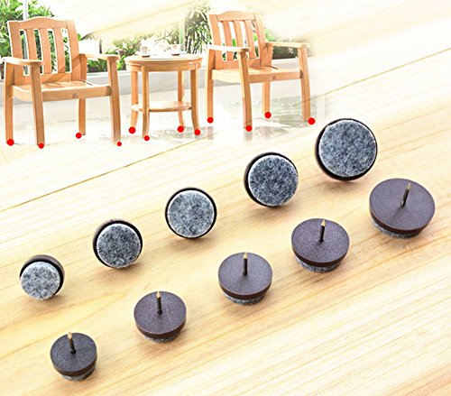 40pcs Furniture Felt Pad Round Heavy Duty Nail-on Slider Glide Pad Floor Protector for Wooden Furniture Chair Tables Leg Feet(Dia 0.7"/18mm,Black)