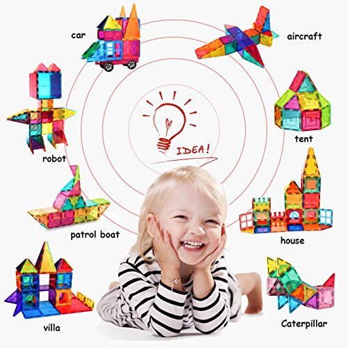 HOMOFY Kids Tiles Toys 75Pcs Oversize Clear 3D Building