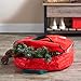 ZOBER Christmas Wreath Storage Container - 30 Inch Wreath Bag for Artificial Wreaths - Dual Zippered Wreath Storage W/Strong, Durable Handles - Red