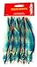 Boone Big Game Trolling Skirt (Pack of 5), Glow Green Bands/Red Stripe, 6-Inch