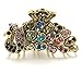 New Fashion Colorful Austrian Crystal Brown Metal Peacock Hair Claws Clips Pins