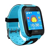 Kids Smart Watch Phone smartwatches for Children with GPS Tracker sim Card Anti-Lost sos Call Boys and Girls Birthday Compatible Android iOS Touch Screen (GPS Blue)