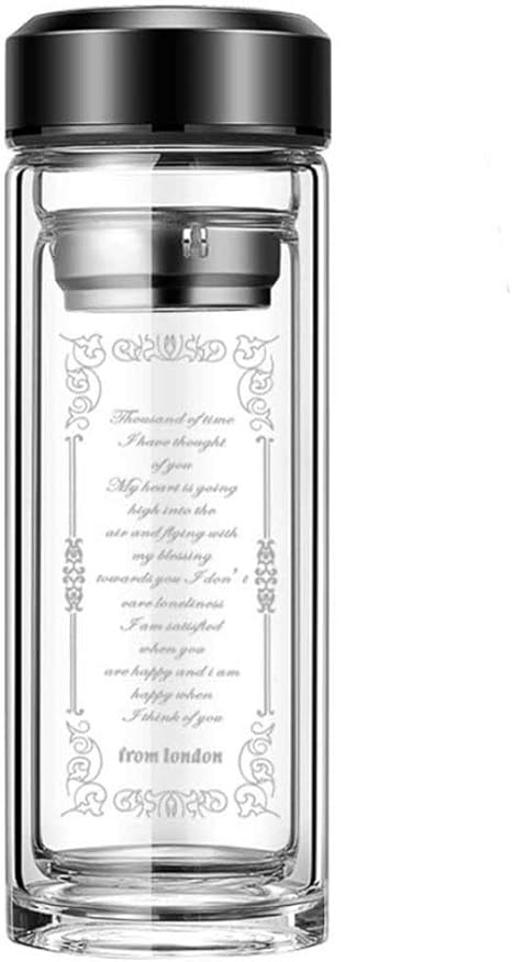 Amazon ガラス水筒 ウォーターボトル ダブルウォール 二重ガラス 耐熱 500ml 600ml 透明 クリアボトル 携帯用 マグボトル 直飲み オフィス用 通勤 無鉛 会社用 男女兼用 茶こし付き 玻璃 便利 水筒 マグボトル オンライン通販
