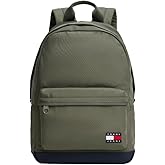 Tommy Jeans Mens Essential Daily Dome Backpack, Pewter Green/Black