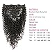 Rolisy Kinkys Curly Clip in Hair Extensions Afro 3C 4A Kinky Curly Clip ins Real 8A Brazilian Remy Hair for Black Women Double Lace Wefts Hair,Natural Black Color,10 Pcs,120 Gram,24 Inch