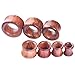 Longbeauty 2Pair Vintage Brown Natural Wood Double Flared Hollow+Saddle Tunnels Ear Plugs Stretcher Gauges 8MM=0G