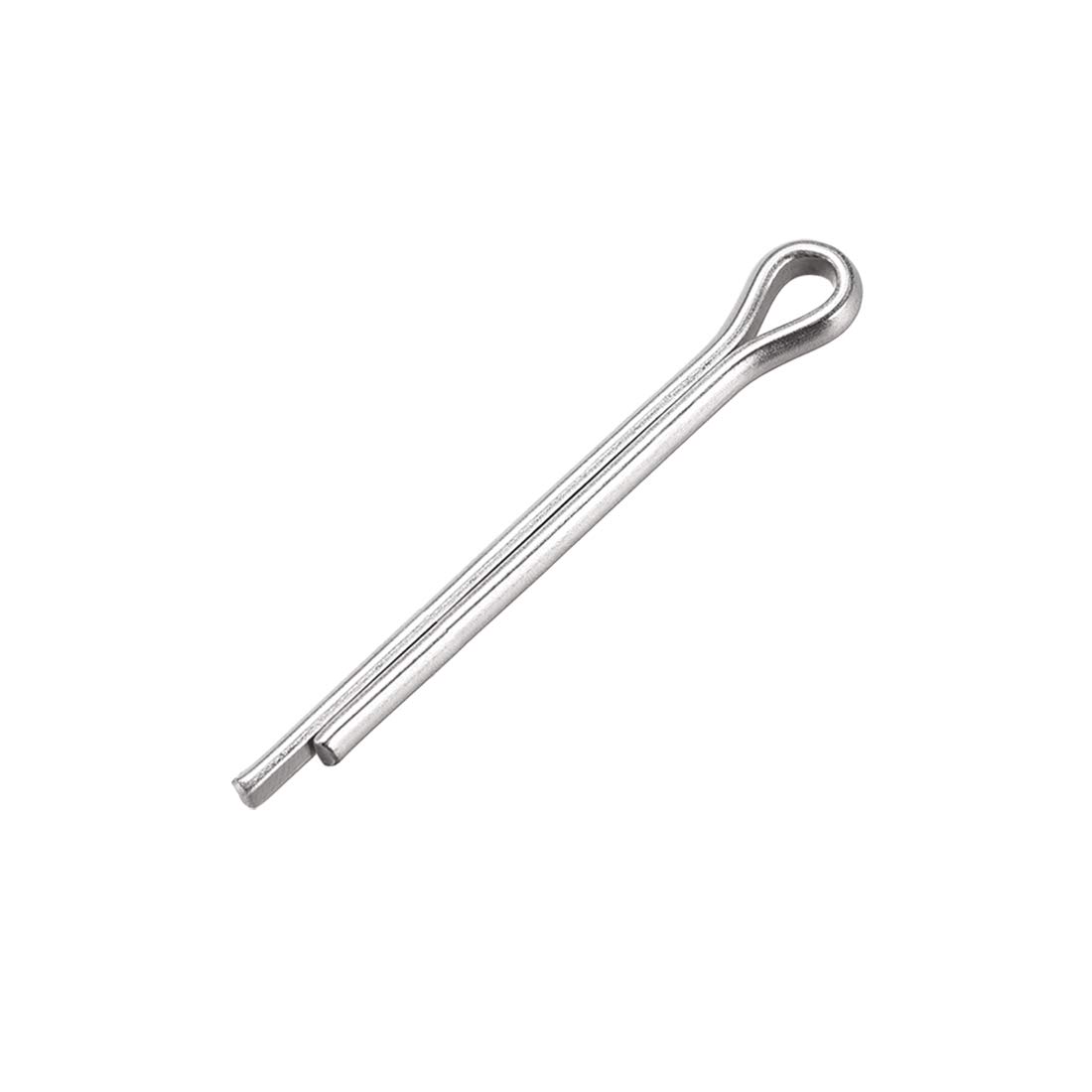sourcing map Split Cotter Pin - 4mm x 35mm 304 Stainless Steel 2-Prongs Silver Tone Fastener Clip Key 30Pcs