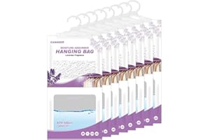 CANAGER Hanging Moisture Absorber, Lavender Vanilla Moistureproof Hanging Bag, Dehumidifier Bag (8 packs) Hanging Closet Dehumidifier Bags, Moisture Absorb 12.5 oz.