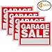 GARAGE SALE Sign Red Yard Sales Street Signs by Ram-Pro - 9 x 12 inch Plastic Banner Labels for Winter, Christmas, Holiday Sale Events (Pack of 4)