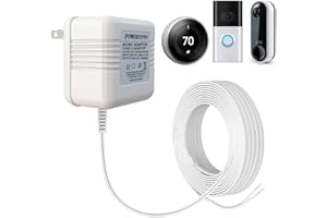 YAHUAA 24 Volt Transformer C Wire Adapter for Most Doorbells with Thermostats, 315" Long Power Adapter, Compatible with Honeywell Nest Hello Emerson Ecobee Wyze Ring Eufy Video Sensi Smart WiFi Supply Cord…