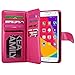 ULAK Galaxy S5 Case, Samsung S5 Wallet Case, Fashion PU Leather Magnet Wallet Flip Case Cover with Built-in Credit Card/ID Card Slots for Samsung Galaxy S5 SV Galaxy S V i9600- Hot Pink