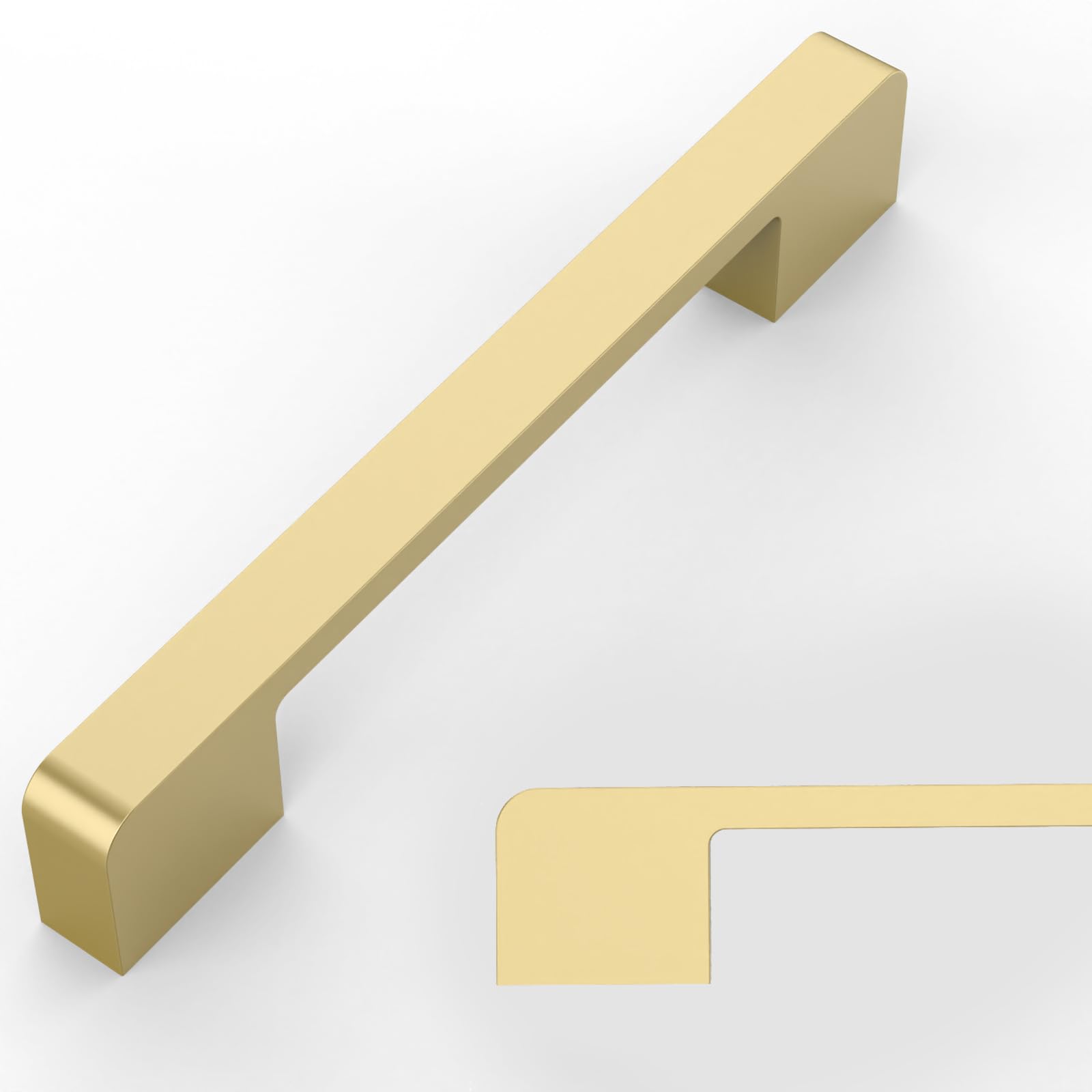 Amerdeco 10 Pack Brushed Gold Cabinet Pulls - 5 Inch(128MM) Hole Centers Kitchen Handles for Cabinets and Cupboards AM018 — image 1