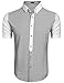Coofandy Mens Cotton Striped Short Sleeve Button Down Shirts Casual Dress Shirt