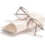 FONHCOO Blue Light Blocking Glasses Women Men Computer Eyeglasses,TR90 Fashion Round Transparent Anti Blue Light Glasses with