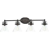 Maxim 26114CDOI I Seafarer Collection 33 Inch Four-Light Bathroom Vanity I in an Oil Rubbed Bronze Finish with Seedy Glass I 