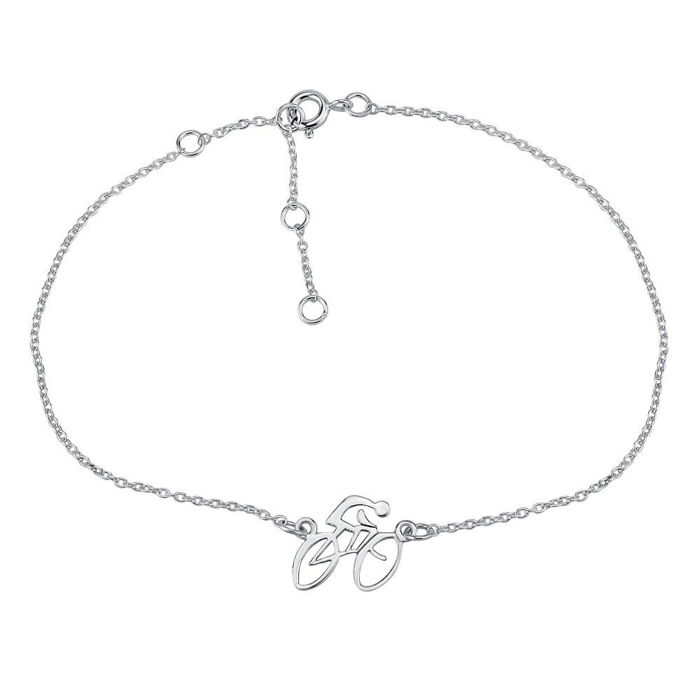 SILVEGO Women 925 Sterling Silver Anklet Cyclist