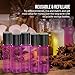 4 Pack - Essential Oil Roller Bottles [Metal Chrome Roller Ball] FREE Plastic Pippette, Funnel and Bottle Opener Refillable Glass Color Roll On for Fragrance Essential Oil - 10 ml 1/3 oz (Purple)