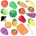 Funslane Play Food Set for Kids, 18 Pcs Pretend Play Food Cutting Kitchen Food Fruits and Vegetables