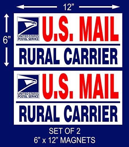 2 U.S. Mail Delivery Magnetic Signs Rural Delivery Carrier Magnet 6"X12"