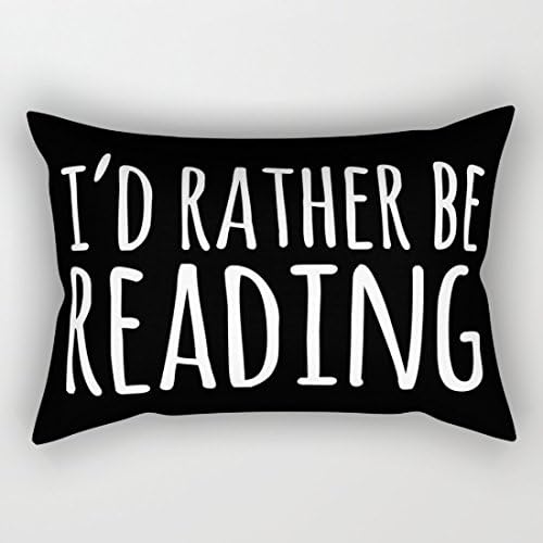 12 x 20 incehs Black Rectangualr Pillow Covers Quotes I'd Rather Be Reading Throw Pillow Covers Christmas for Teens