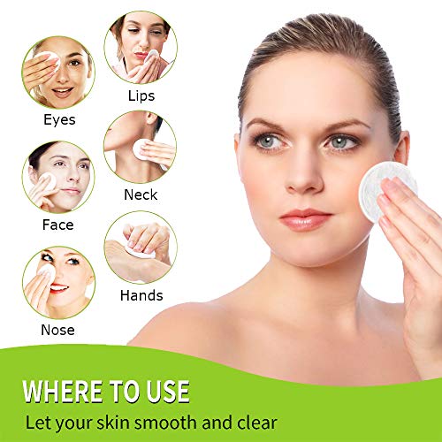 16 Pack Organic Reusable Makeup Remover Pads, Bamboo Cotton Rounds Makeup Pads Washable Facial Cleansing Cloths for Eye Makeup Remove Face Wipe