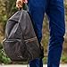 OXA Canvas Backpack School Bag Laptop Bag Computer Bag Daypack Black