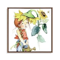 Framed Canvas Wall Art Cartoon Pattern Canvas Prints Home Artwork Decoration for Children's Room,Bedroom - 16x16 inches