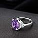 Gem Stone King 4.90 Cttw Purple Amethyst and White Topaz Ring For Women In 925 Sterling Silver | Oval 14X10MM | Gemstone Birthstone | Available In Size 5, 6, 7, 8, 9
