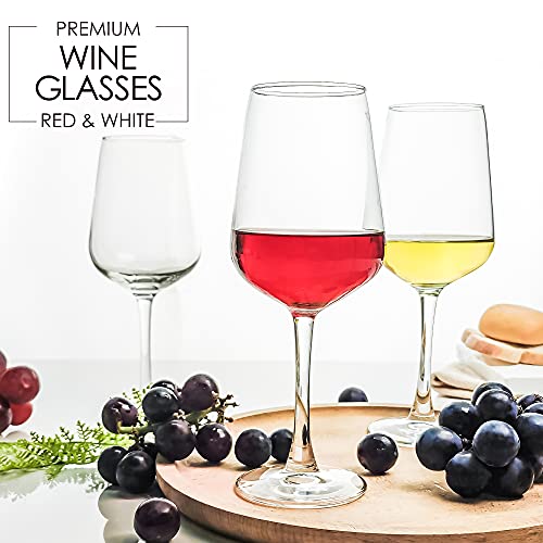 Red Wine Glass Set of 8, Large Red Wine Glasses, Crystal Clear Wine