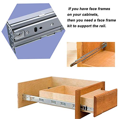 5 Pairs 22 inch Soft Close 3 Folds Full Extension Under Mount Drawer