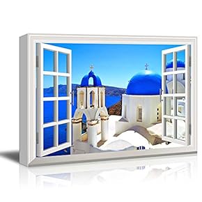 Print Window Frame Style Wall Decor Beautiful Blue...