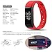 Dragon-Hub Fitness Tracker Smart Bracelet With Blood Pressure Heart Rate Monitor, Record Sport Step Distance On App for Android, IOS Waterproof Wristband (IP65Red)