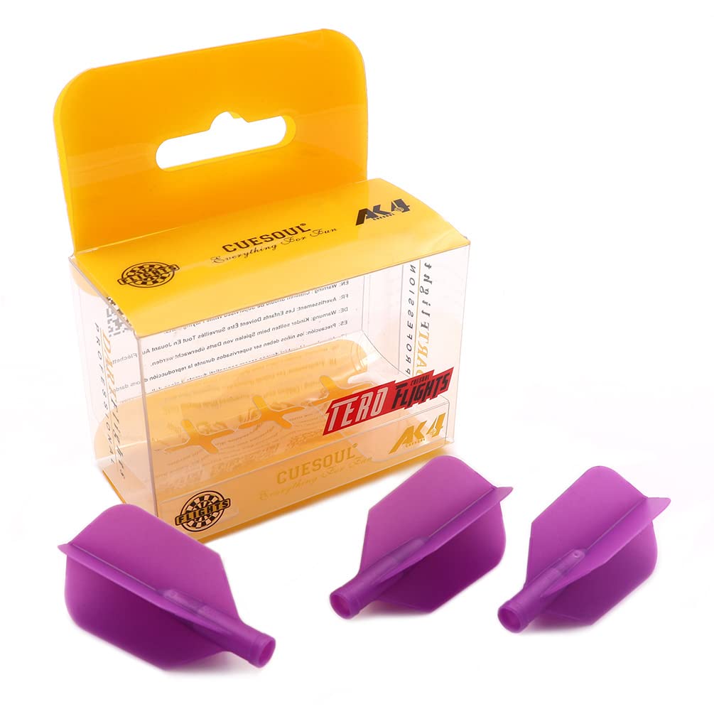 CUESOUL TERO AK4 Purple Dart Flights Slim Shape,Set of 3 pcs(CS-AK4+9SCYS)