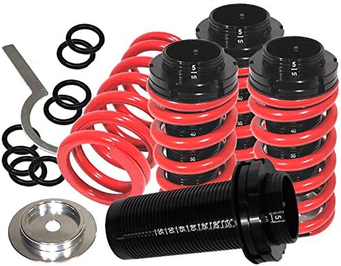 Rxmotor Honda Accord Adjustable Lower Springs Scale Coilover Coil Over Suspension for 1998-2002 (RED)