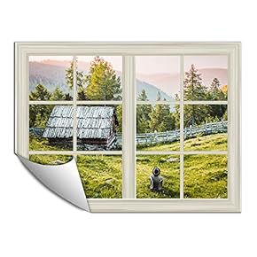 Wall Paper Small Wall Mural Beautiful Scenery Out of The Window Wall Art Removable Wall Decoration for Bedroom Living Room - 24x32 inches