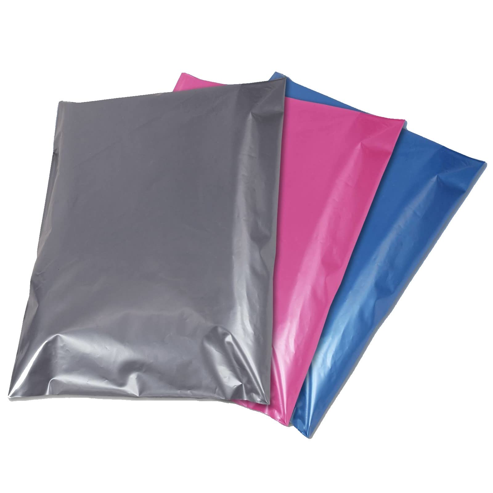 50 Mixed Mailing Postage Bags Grey Pink Blue in 4 Sizes